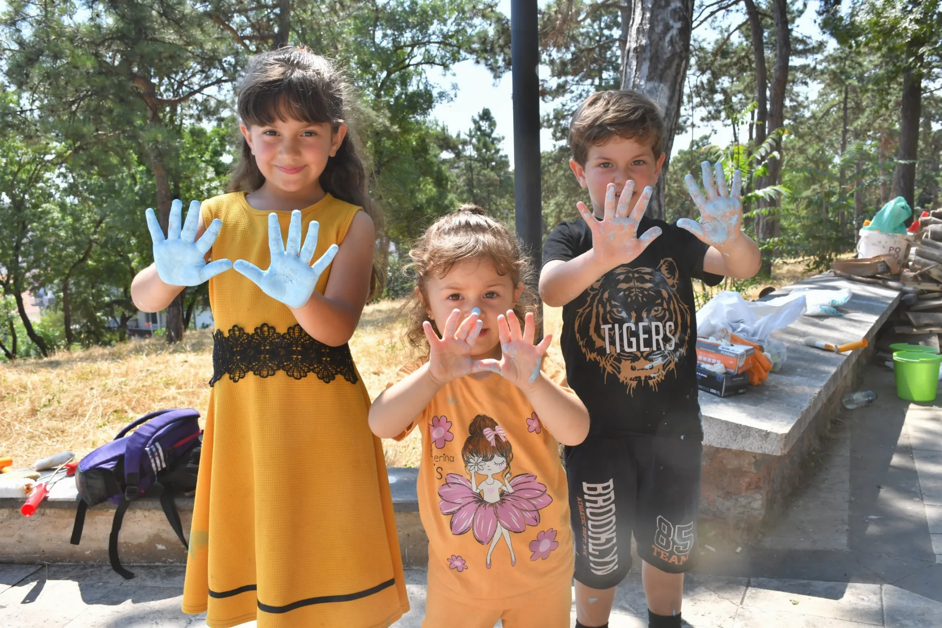 Minik ellerden Babasultan Parkı'na renkli dokunuş
